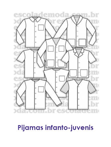 Moldes de pijamas infanto-juvenis