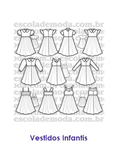 Moldes de vestidos infanto-juvenis