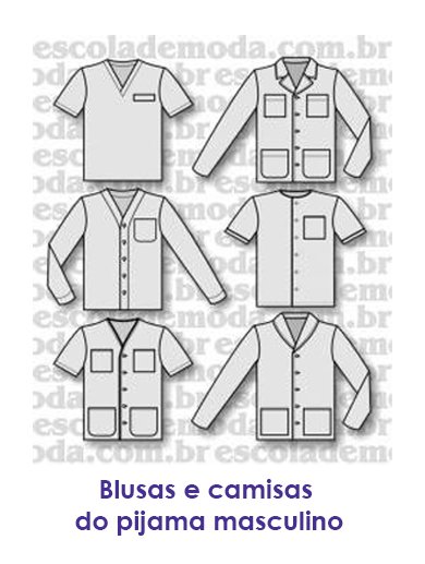 Moldes de blusas e camisas do pijama