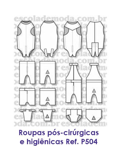 Moldes de roupas pós-cirúrgicas e higiênicas para cães