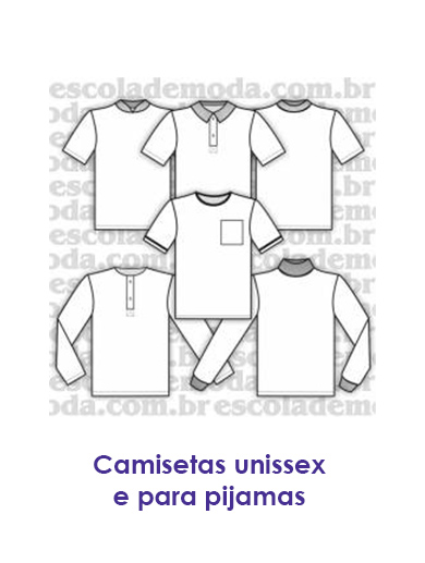 Moldes de camisetas unissex e para pijamas plus size